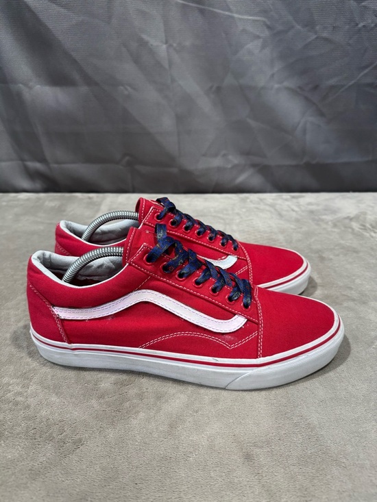 Vans Red & White Old Skool Sneakers - Picture 5 of 11